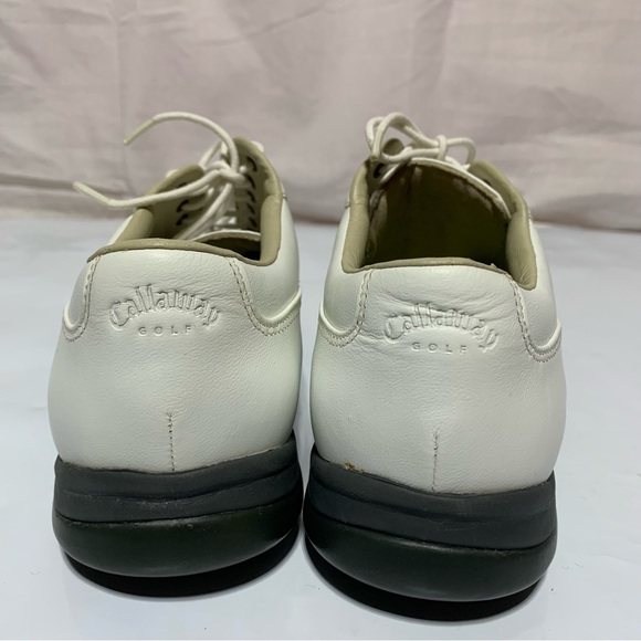 Callaway Golf Shoes Ladies ERC Collection Leather White Green Striped US7 XWT - Picture 3 of 13